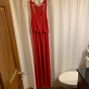 Red maxi dress